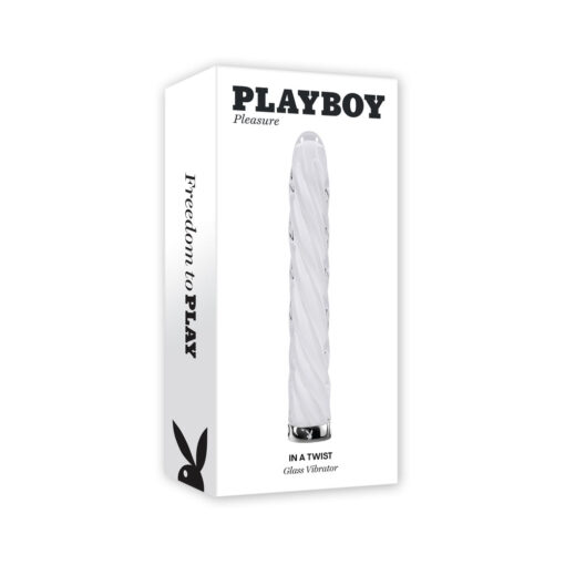 Playboy In A Twist Rechargeable Glass Vibrator White