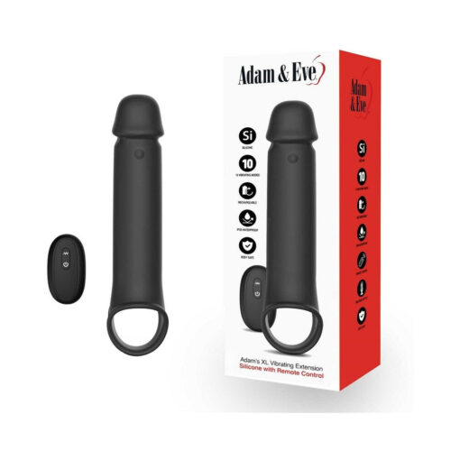 Adam & Eve Adam's XL Vibrating Extension Silicone with Remote Control