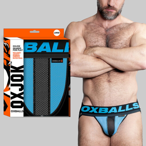 Oxballs Oxjok Airmesh Swagger Slider-Strap Jock Sky Blue L