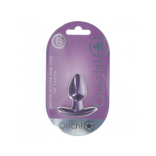 Ouch! Smooth Silicone Anal Plug Small 2.6 in. Metallic Purple