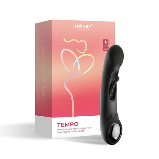 Honey Play Box Tempo Pressure Sensing App-Controlled Tapping G-Spot Vibrator Black