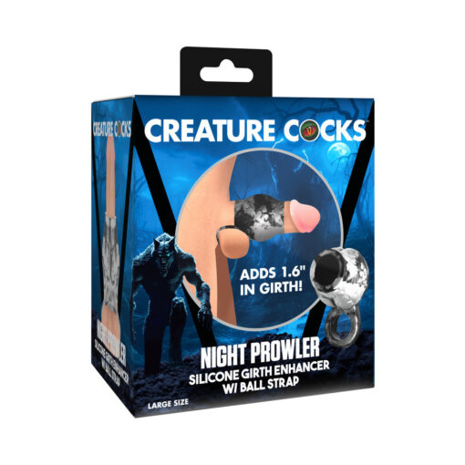 Creature Cocks Night Prowler Silicone Girth Enhancer with Ball Strap L