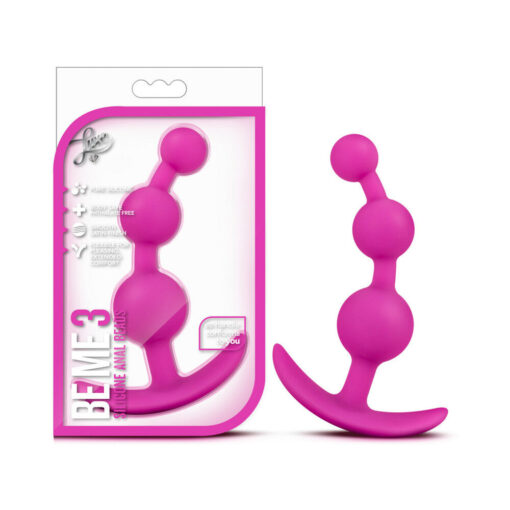 Luxe Be Me 3 Silicone Anal Beads Plug Pink