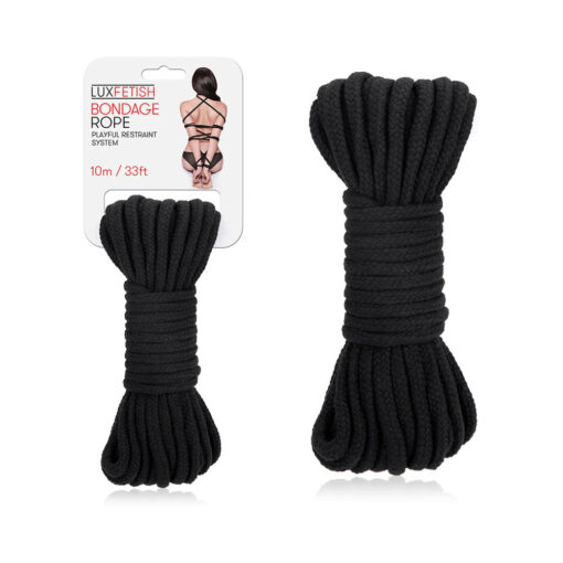 Lux Fetish Bondage Rope 10 m - 33 ft. Black