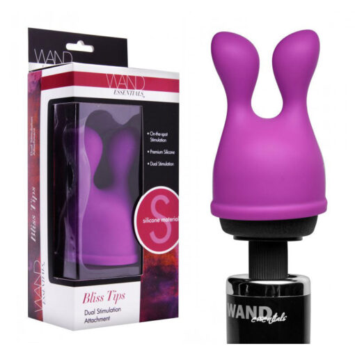 Wand Essentials Bliss Tips Dual Stimulation Silicone Attachment (Purple)