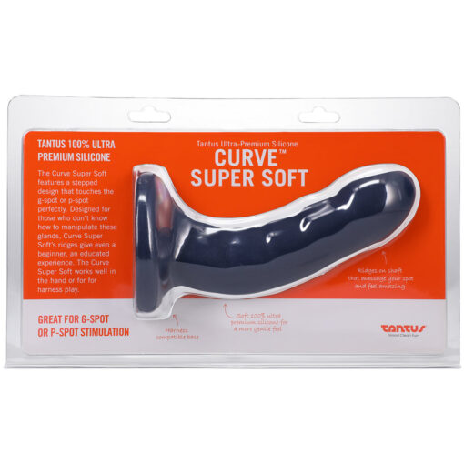 Tantus Curve 6.5 in. Dildo Medium-Firm Sapphire