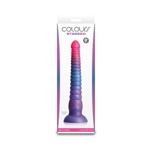 Colours Stacked 9in Dildo Pink-Blue