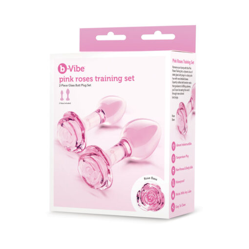 b-Vibe Pink Roses Training Plug Set