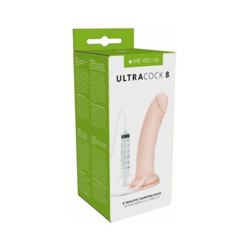 Me You Us Ultra Cock 8 in. Realistic Squirting Dildo Vanilla