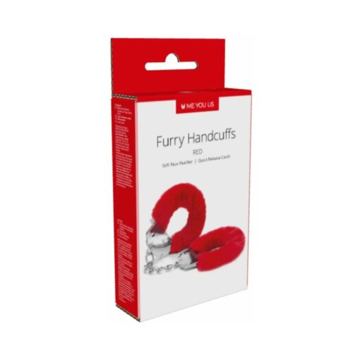 Me You Us Furry Handcuffs Red