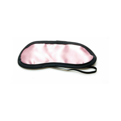 Sex Kitten Satin Eye Mask Pink with Black Trim