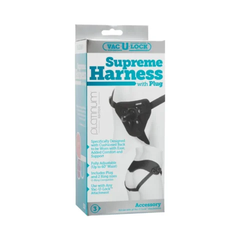 Vac-U-Lock Platinum – Supreme Harness – With Plug Black