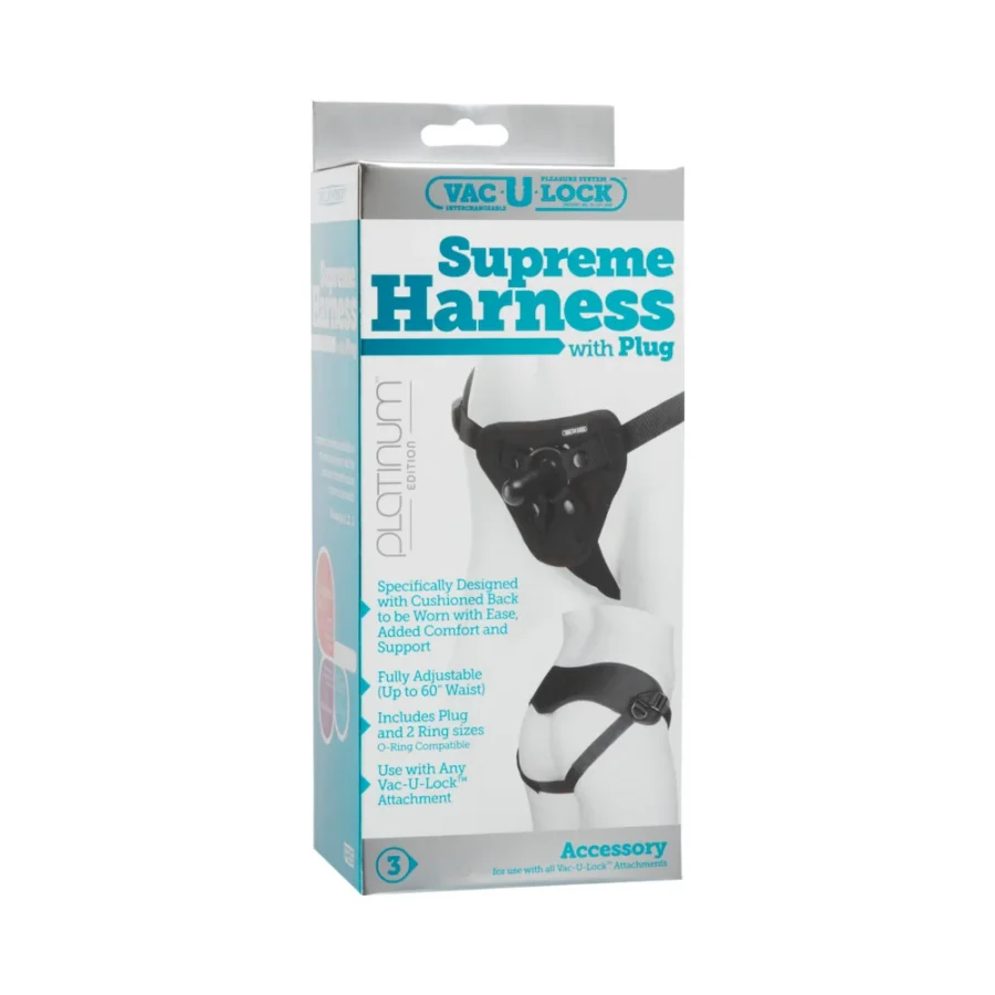 Vac-U-Lock Platinum – Supreme Harness – With Plug Black