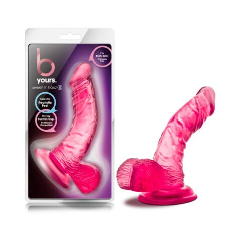 B Yours Sweet ”n Hard 8 Realistic 6.5 in. Dildo with Balls Pink
