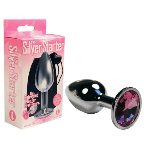 The 9”s, The Silver Starter, Bejeweled Stainless Steel Plug Pink