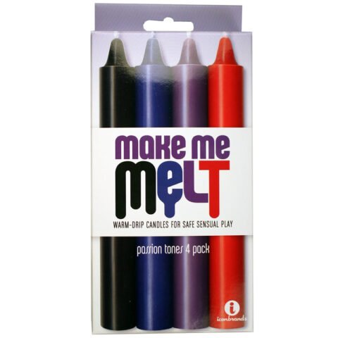 The 9”s, Make Me Melt Sensual Warm-Drip Candles, 4 Pack, Passion Tones