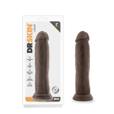 Dr. Skin Realistic 9 in. Dildo Brown