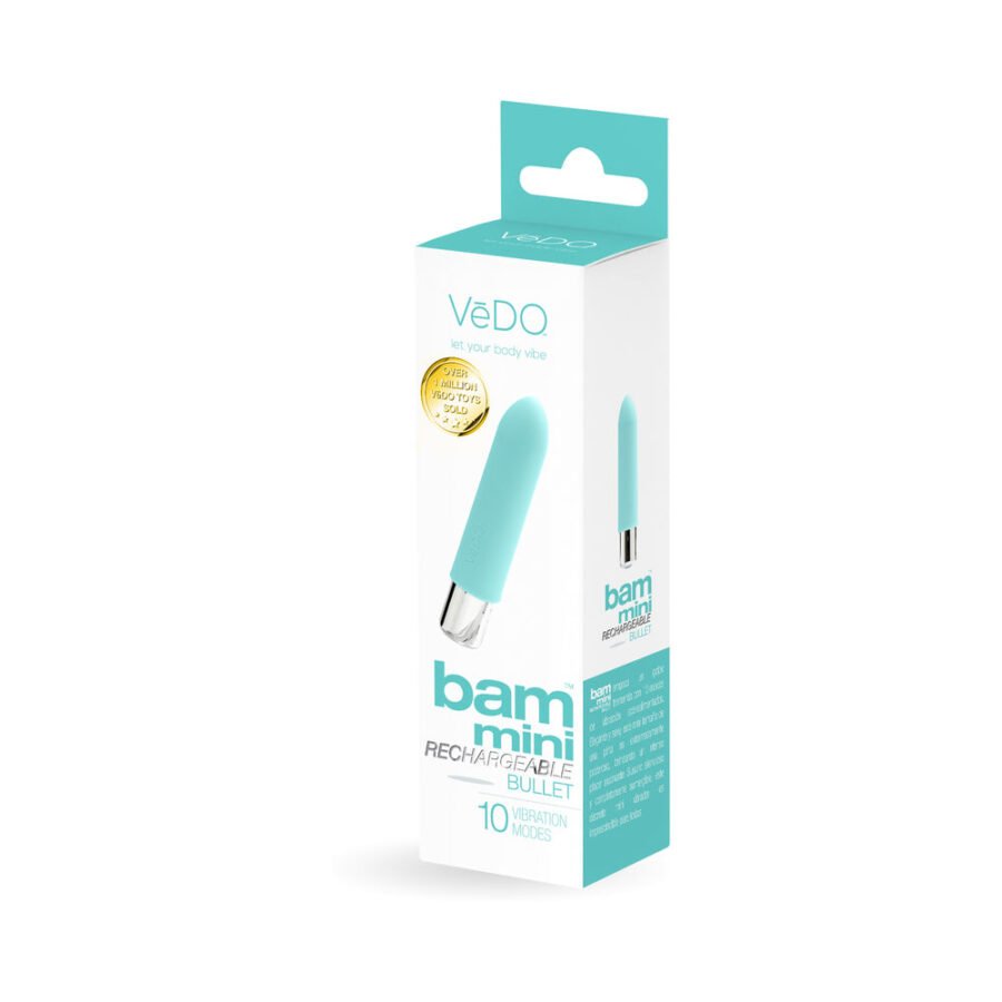 VeDO Bam Mini Rechargeable Bullet Vibe – Tease Me Turquoise