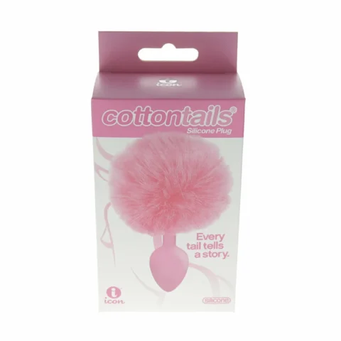 The 9”s Cottontails Sioicone Bunny Tail Butt Plug Pink