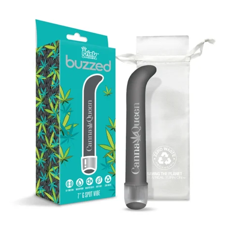 Prints Charming Buzzed 7″ G-Spot Vibe – Canna Queen – Gray