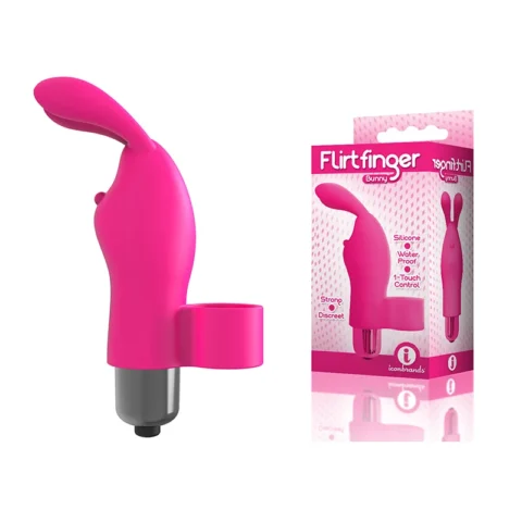 The 9”s Flirt Finger Bunny Finger Vibrator Pink
