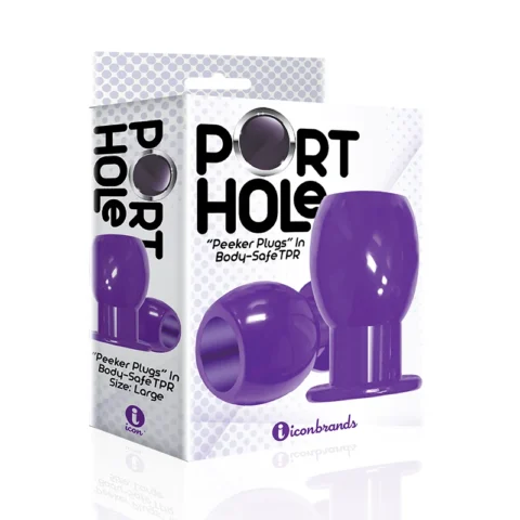The 9”s Port Hole Hollow Butt Plug Purple