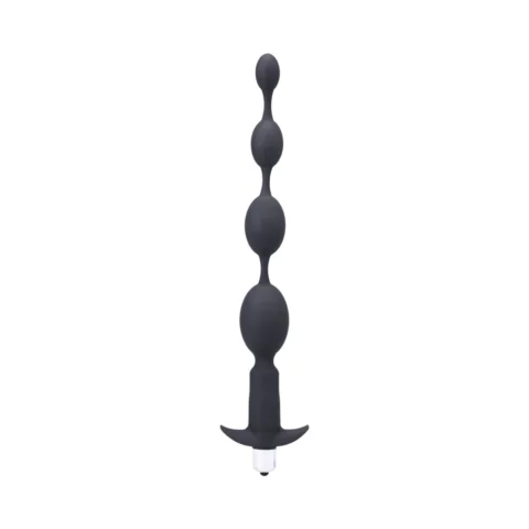 Tantus Vibrating Progressive Beads Vibrating Beaded Anal Plug Onyx