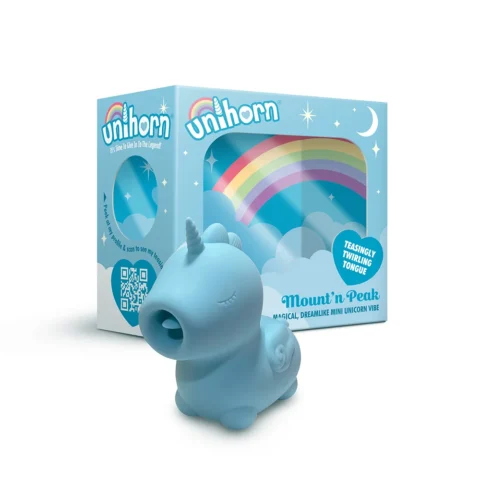 Unihorn Mount”n Peak Pointed Flicking Tongue Vibrator Blue