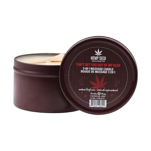 Earthly Body Hemp Seed 3-in-1 Holiday Candle Can”t Get You Out Of My Sled 6 oz.