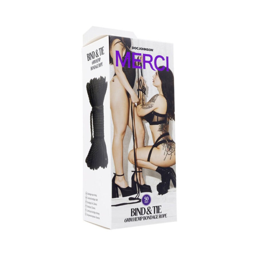 Merci Bind & Tie 6mm Hemp Bondage Rope 50 ” Black