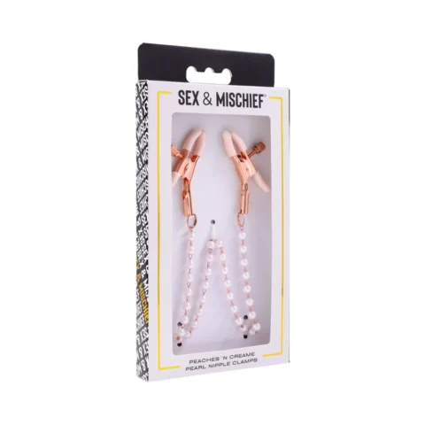 Sportsheets Sex & Mischief Peaches ”n CreaMe Pearl Nipple Clamps