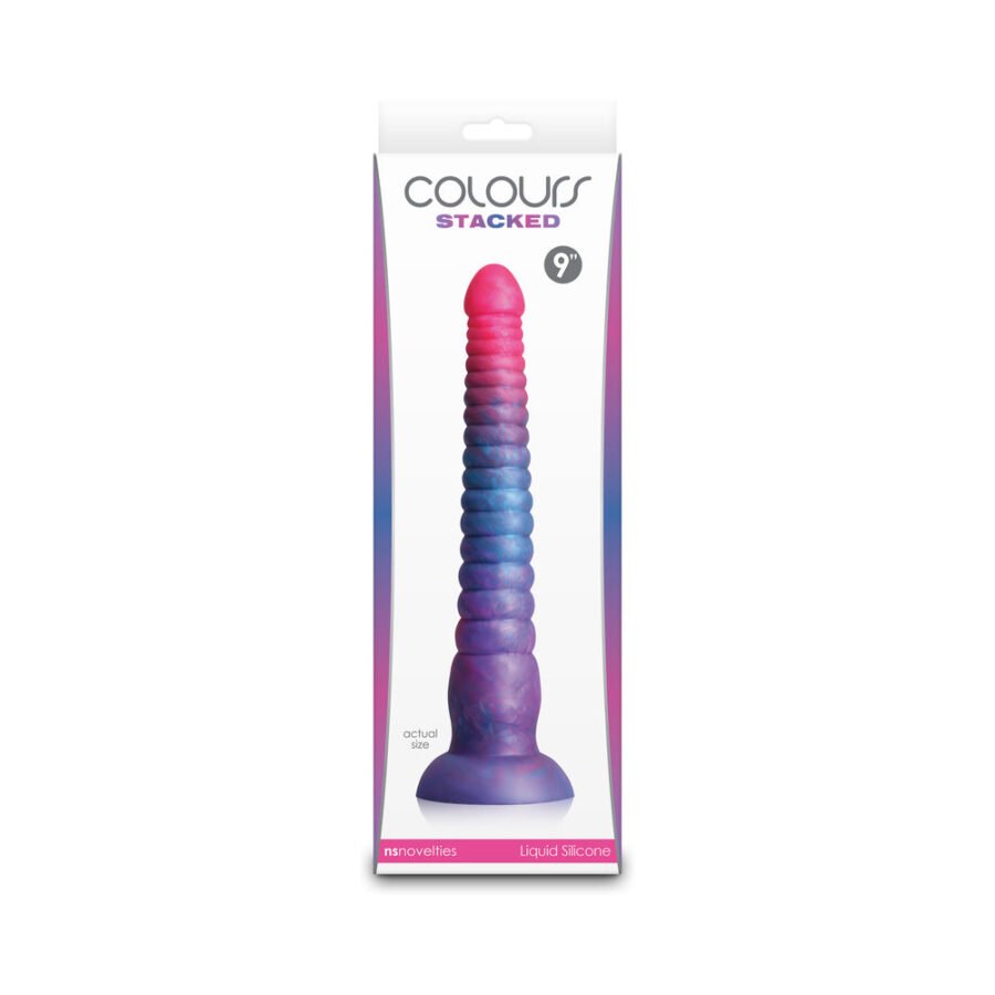 Colours Stacked 9 in. Dildo Pink/Blue