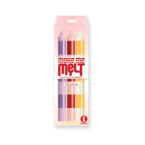 The 9”s Make Me Melt Sensual Warm Drip Candles 3pk Stripes Pastellines