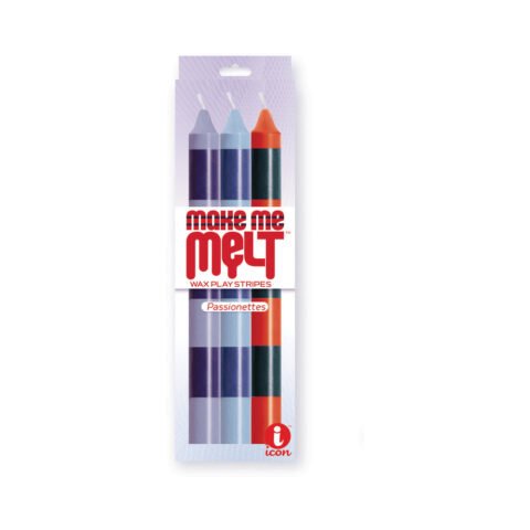 The 9”s Make Me Melt Sensual Warm Drip Candles 3pk Stripes Passionettes