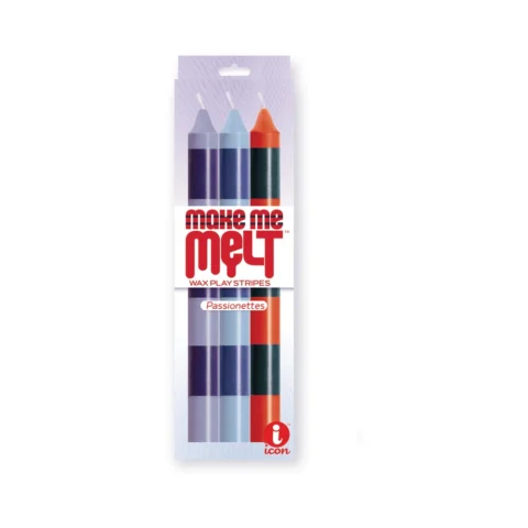 The 9”s Make Me Melt Sensual Warm Drip Candles 3pk Stripes Passionettes