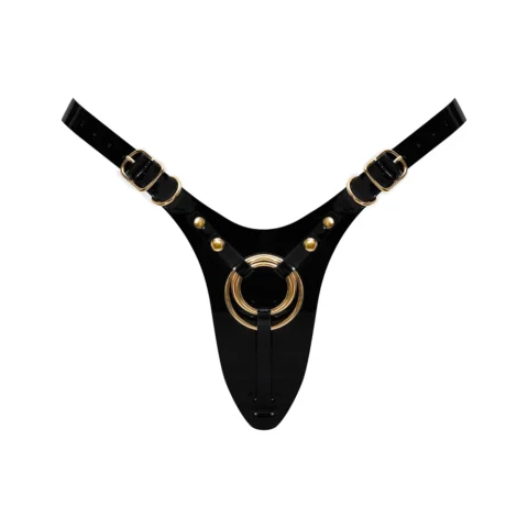 Strap-On-Me Leatherette Harness Fabulous One Size Black Glossy