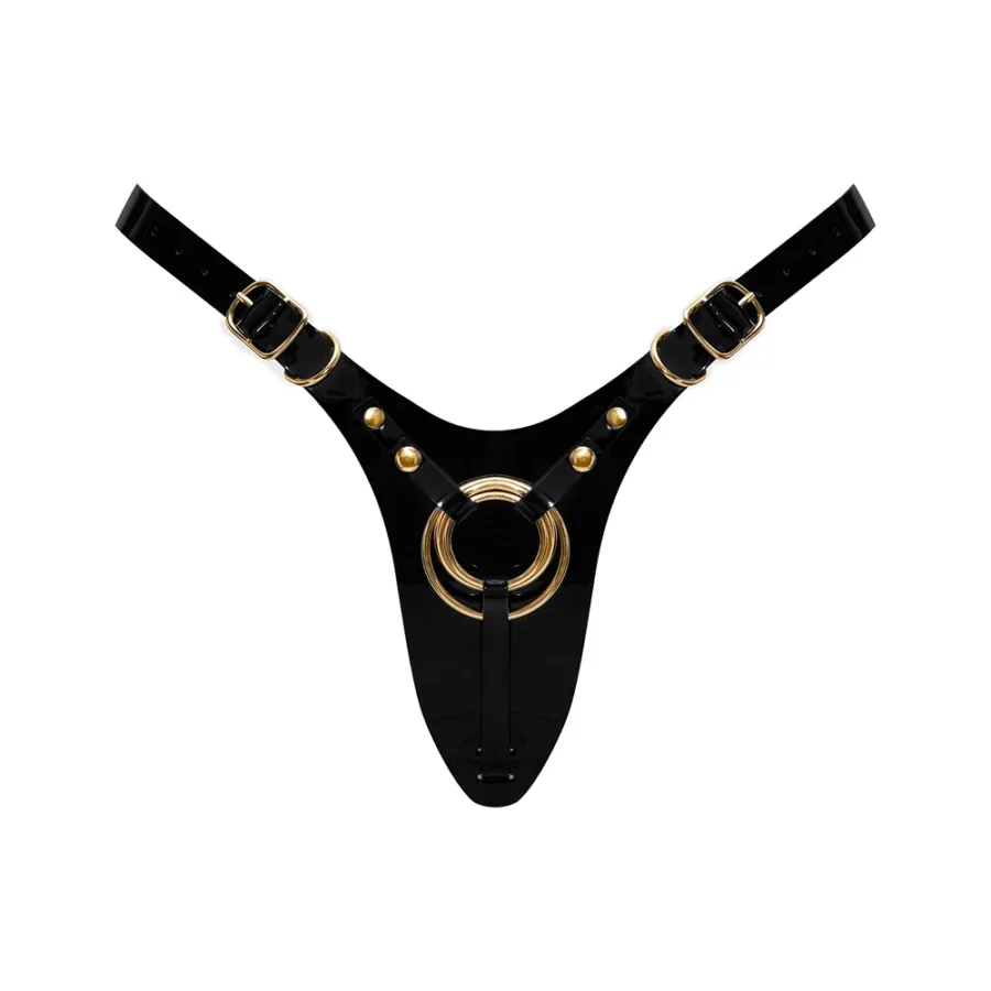 Strap-On-Me Leatherette Harness Fabulous One Size Black Glossy