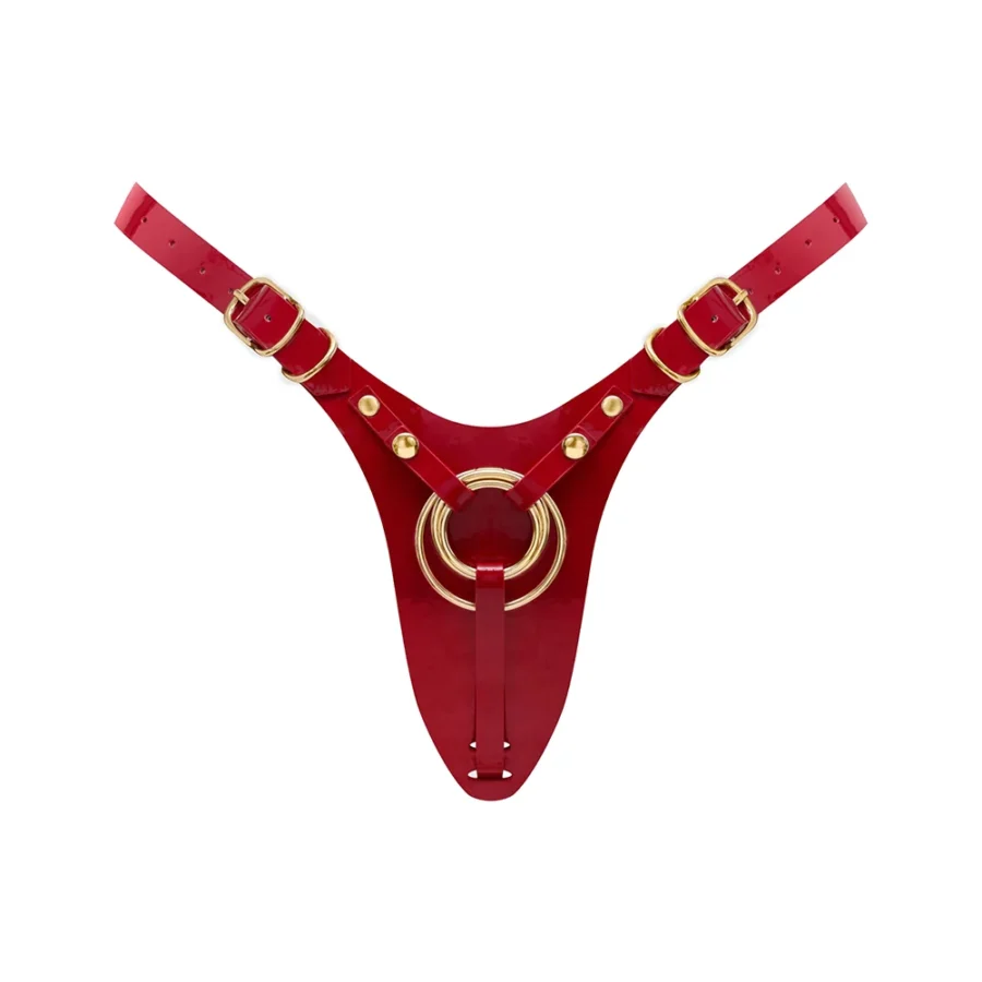 Strap-On-Me Leatherette Harness Fabulous One Size Red Glossy