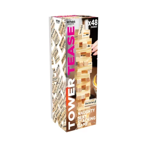Tower Tease Naughty Sex Game with Assorted Wooden Blocks/Sayings