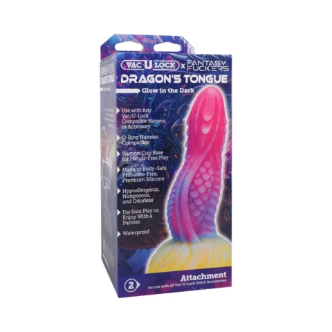 Vac-U-Lock x Fantasy Fuckers Glow-in-the-Dark Dragon”s Tongue Multi-Color