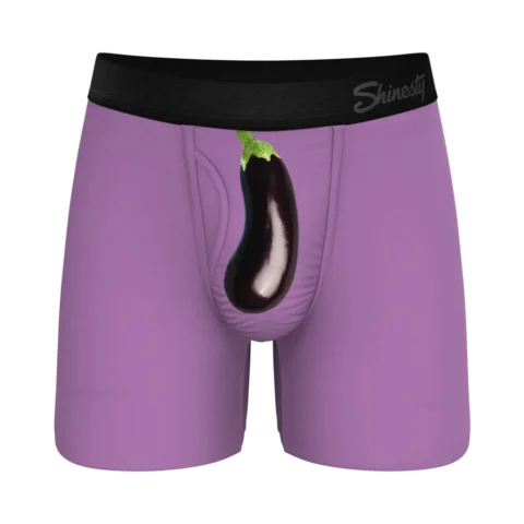 Shinesty The Double Entendre Eggplant Ball Hammock Pouch Underwear with Fly L