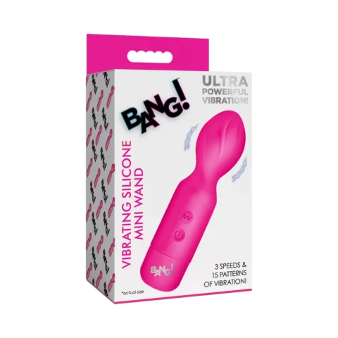 BANG! Vibrating Silicone Mini Wand Pink